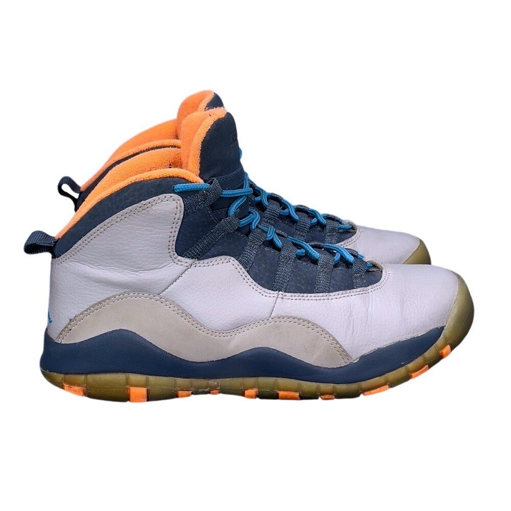 Jordan Air 10 Retro GS Bobcats Youth's Sneakers‎ Size 6Y Gray/Orange 310806-026
